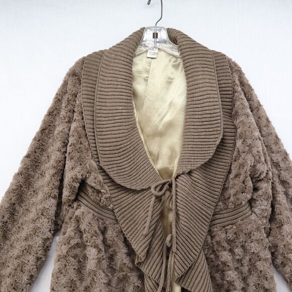 Avalin Waterfall Chunky Knit Cowl Neck Sweater Women's XL Green Gothic Gorpcore - Picture 2 of 10